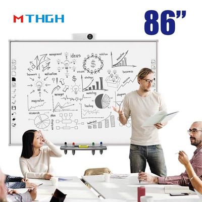 86 polegadas de vidro temperado Smart Whiteboard com Wi-Fi Bluetooth Conectividade USB para supermercado da escola