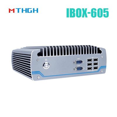 Intel Core I5-8500T Chassis de alumínio Mini PC, PC industrial sem ventoinha IBOX-605