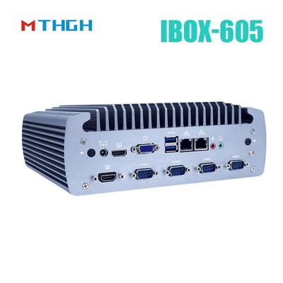 Intel Core I5-8500T Chassis de alumínio Mini PC, PC industrial sem ventoinha IBOX-605