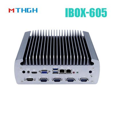Intel Core I5-8500T Chassis de alumínio Mini PC, PC industrial sem ventoinha IBOX-605
