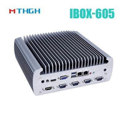 Intel Core I5-8500T Chassis de alumínio Mini PC, PC industrial sem ventoinha IBOX-605