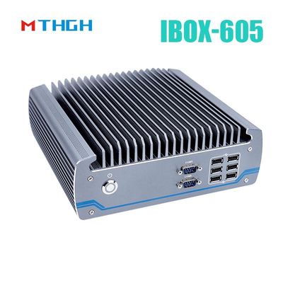 Intel Core I5-8500T Chassis de alumínio Mini PC, PC industrial sem ventoinha IBOX-605