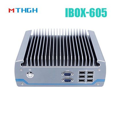 Intel Core I5-8500T Chassis de alumínio Mini PC, PC industrial sem ventoinha IBOX-605