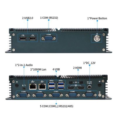 Certificado IBOX-1326 Quad Core N100 Industrial Mini PC com 2*Intel I211 AT LAN
