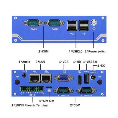 Nano Titânio Cinza Mini PC Industrial N11 DC 12V Entrada 2XIntel I210-AT/I211-AT 1000M