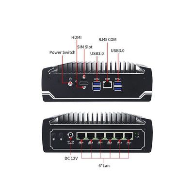 IBOX-501 N18 Mini PC Industrial sem ventilador Quad Core 32 GB Armazenamento com MSATA
