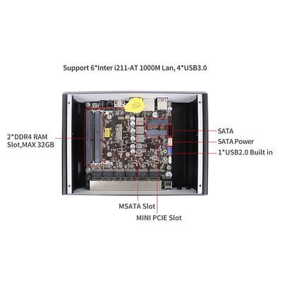 IBOX-501 N18 Mini PC Industrial sem ventilador Quad Core 32 GB Armazenamento com MSATA