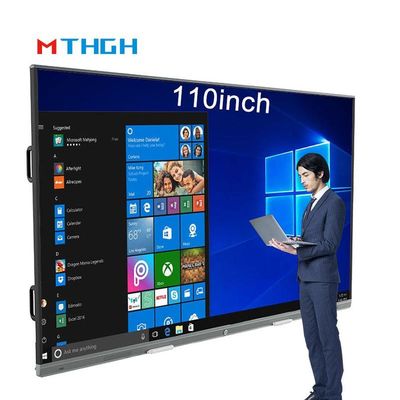 110 polegadas touch interactive whiteboard 350cd/m2 brilho deslizante tudo em um máquina