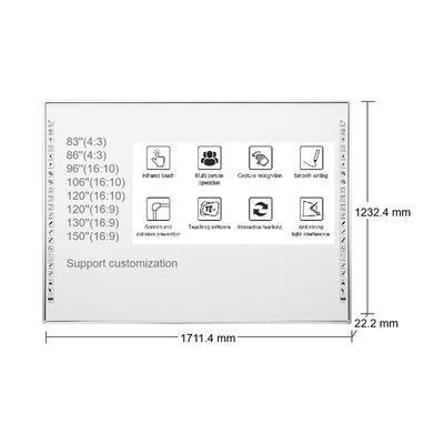 83 polegadas quadro interativo com opcional I3/i5/i7/i9 CPU 10 ponto 60 milhões de toques Resolução 3840*2160