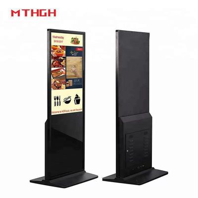 Sinalização digital preta de 49 polegadas com conectividade Wi-Fi / Bluetooth / USB e saídas de áudio / fones de ouvido para saída de áudio ideal
