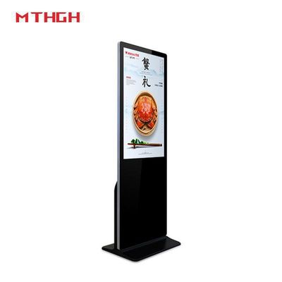 Sinalização digital preta de 49 polegadas com conectividade Wi-Fi / Bluetooth / USB e saídas de áudio / fones de ouvido para saída de áudio ideal