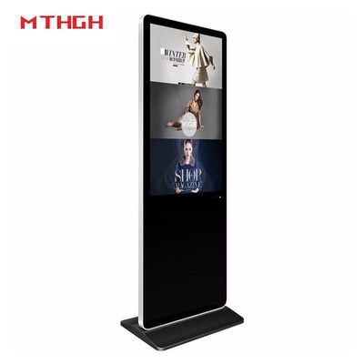 Sinalização digital preta de 49 polegadas com conectividade Wi-Fi / Bluetooth / USB e saídas de áudio / fones de ouvido para saída de áudio ideal