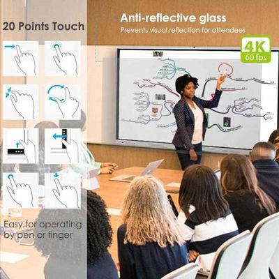 Painel de visualização inteligente com tela sensível ao toque 3840x2160 4K Resolução 1200 1 Relação de contraste