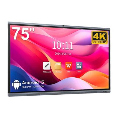 4K HD Escola Tabuleiro Interativo Android13 8 128G Win10 Dual System Touch Display