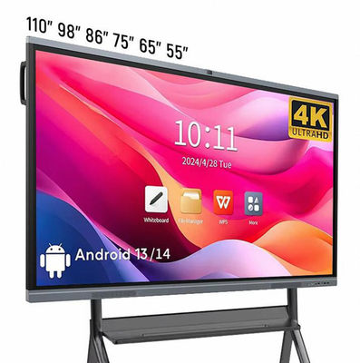 4K HD Escola Tabuleiro Interativo Android13 8 128G Win10 Dual System Touch Display