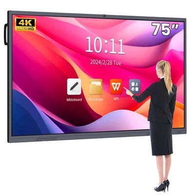 4K HD Escola Tabuleiro Interativo Android13 8 128G Win10 Dual System Touch Display