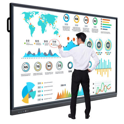 Quadro interativo touchscreen inteligente tudo-em-um de 65 polegadas 4+32 com toque infravermelho, 4K UHD para treinamento