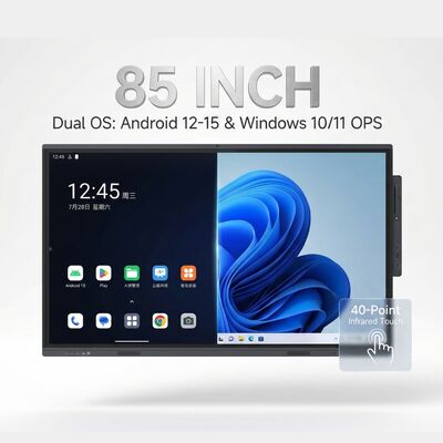 Quadro Branco Interativo com Tela Sensível ao Toque, Proporcionando Sensação Natural de Escrita e Superfície Antirreflexo com Proteção de Vidro Temperado